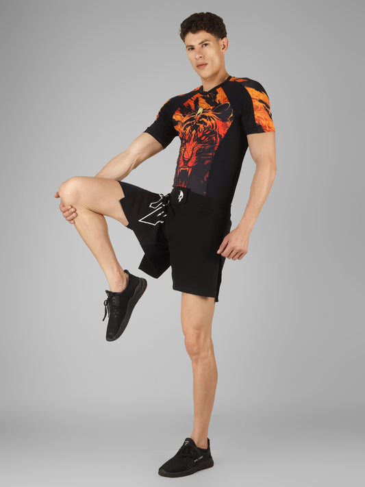 Creed Men's Short Sleeve Compression Top -Sher Khan Design (Rash Guard)