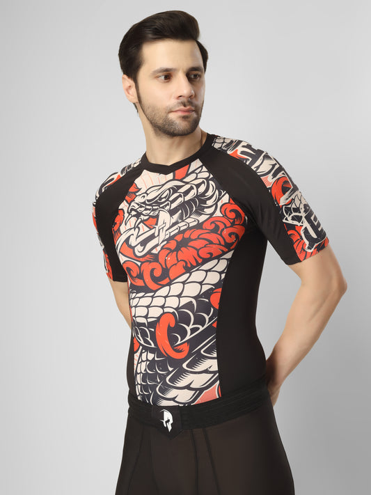 Creed Men's Short Sleeve Compression Top - Bushido Design (Rash Guard)