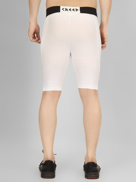Creed Men's Compression Short - Basic Solid White (Rash Guard)