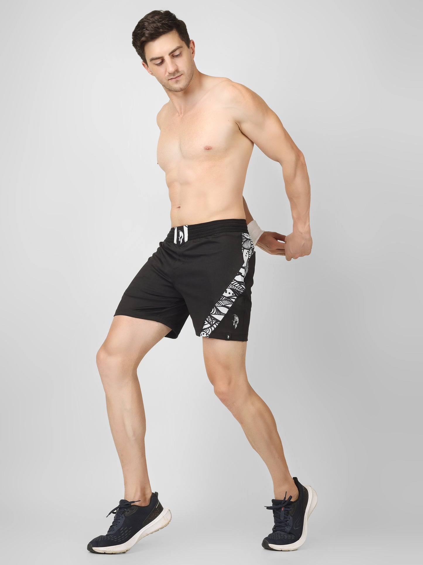 Leo Training Shorts – Twin Eagles (Black/White)