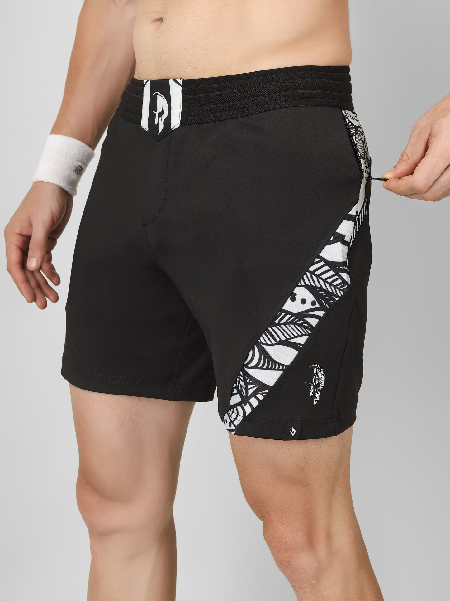 Leo Training Shorts – Twin Eagles (Black/White)