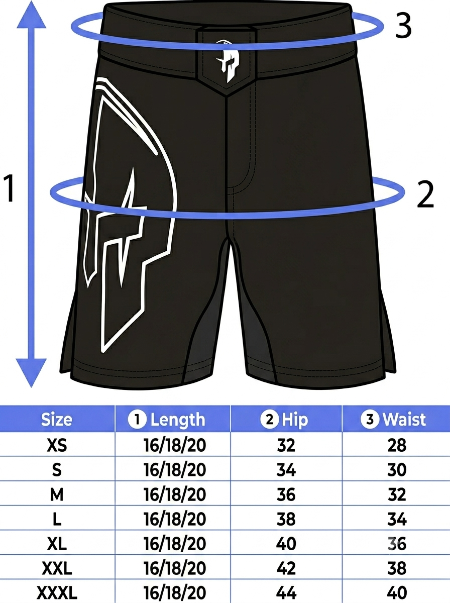 Creed Spartan Fight Shorts - Leviathan Design ( MMA, MUAY THAI, KICK BOXING, BOXING, BJJ )