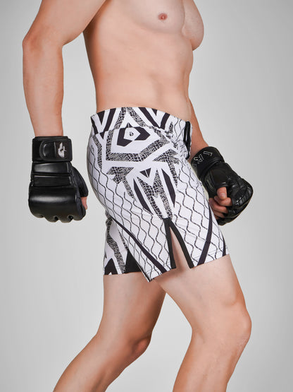 Draco Fight Shorts – White Warrior