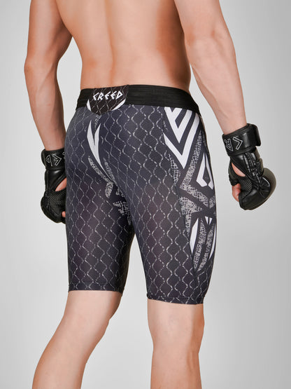Creed Men's Compression Shorts - Tribal Warrior Design (Rash Guard)