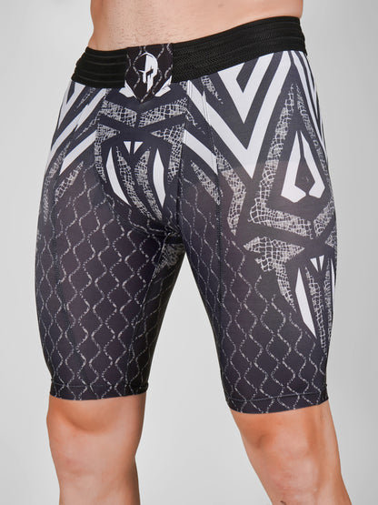 Creed Men's Compression Shorts - Tribal Warrior Design (Rash Guard)