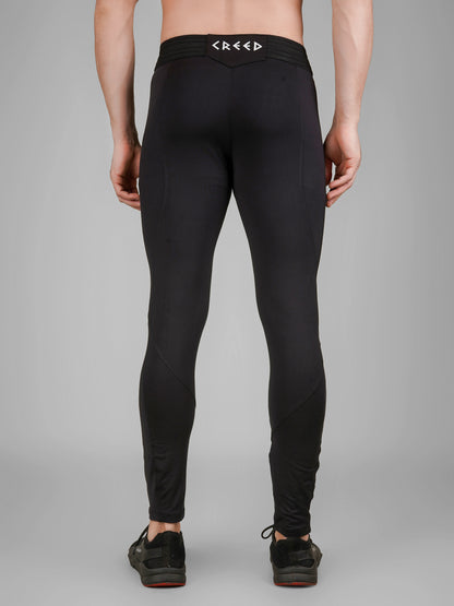 Creed Men's Compression Pants - Basic Solid Black (Rash Guard)