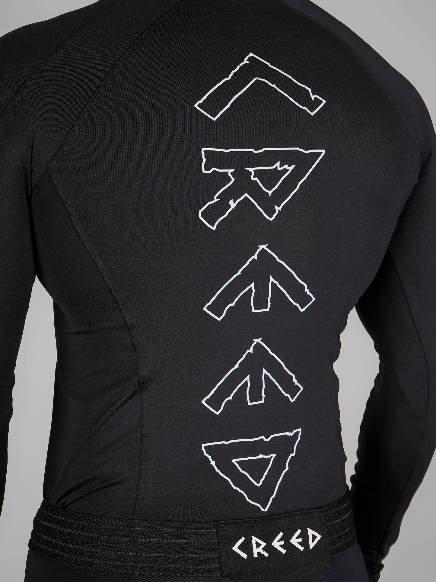 Creed Men's Full Sleeve Compression Top - Basic Solid Black (Rash Guard)