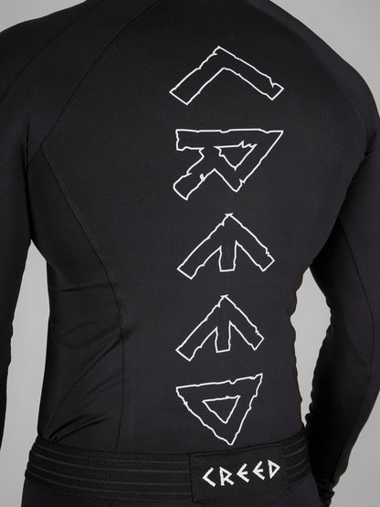 Creed Men's Full Sleeve Compression Top - Basic Solid Black (Rash Guard)