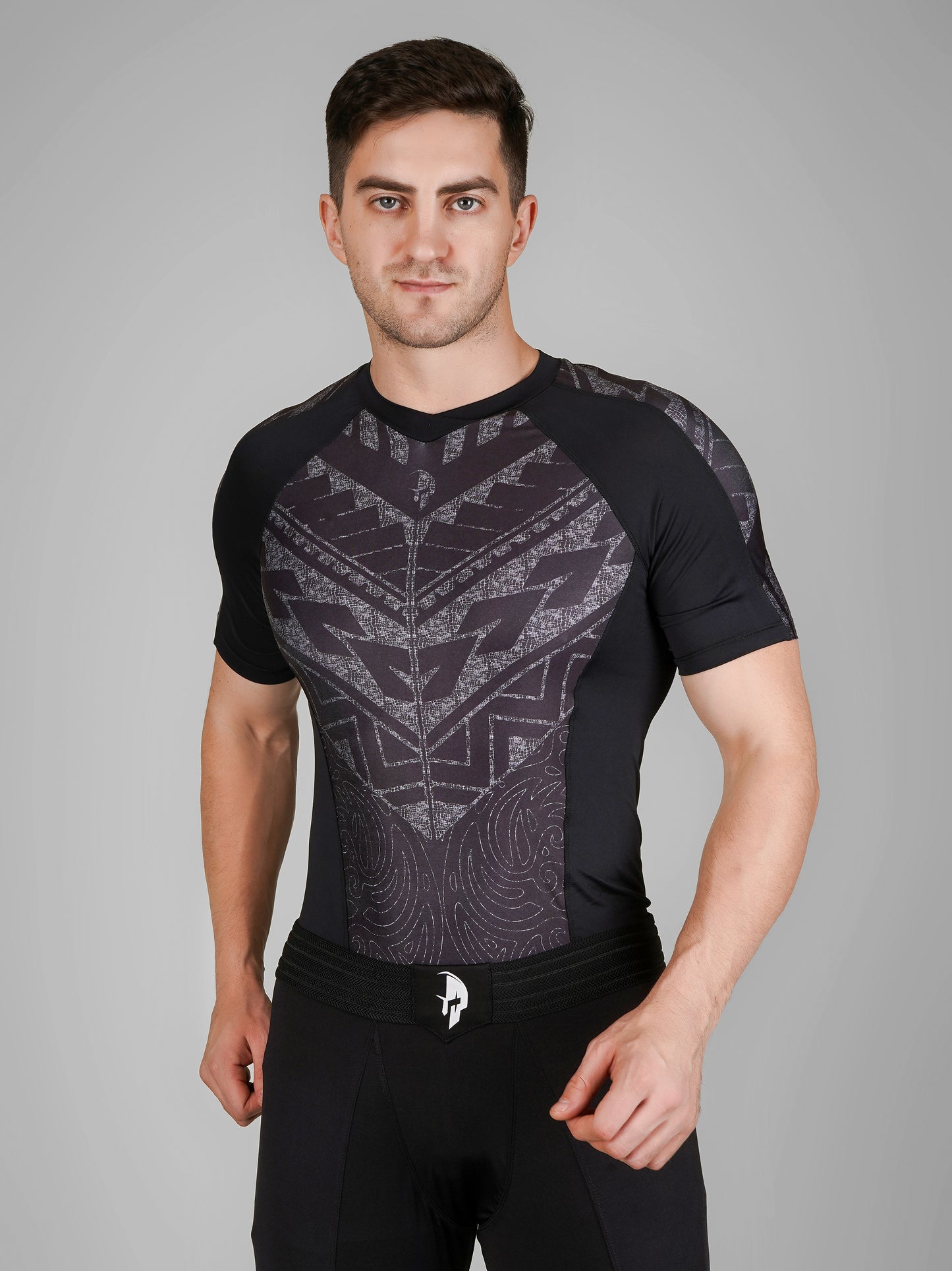 Creed Men's Short Sleeve Compression Top - TĀ MOKO Design (Rash Guard)