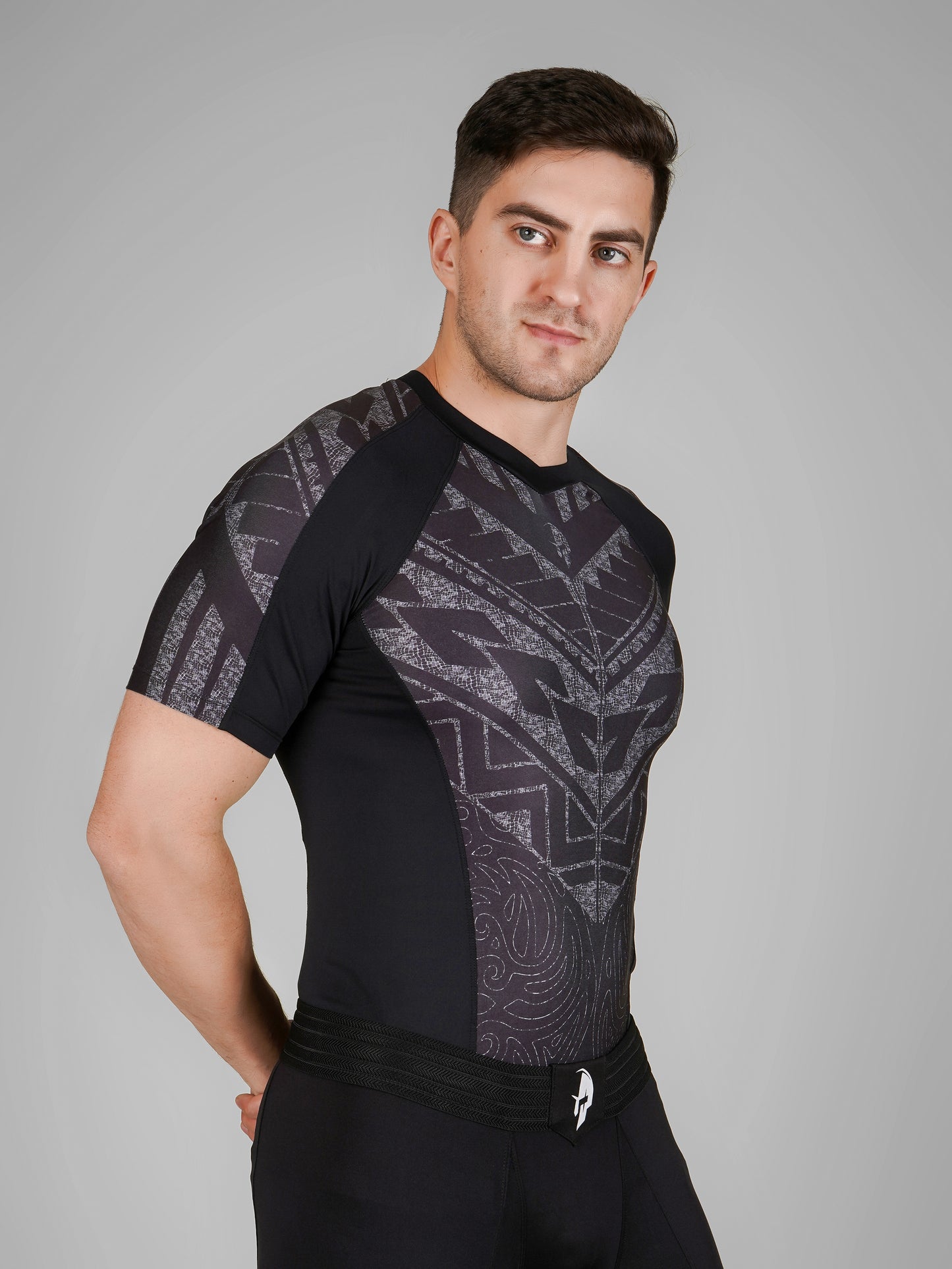 Creed Men's Short Sleeve Compression Top - TĀ MOKO Design (Rash Guard)