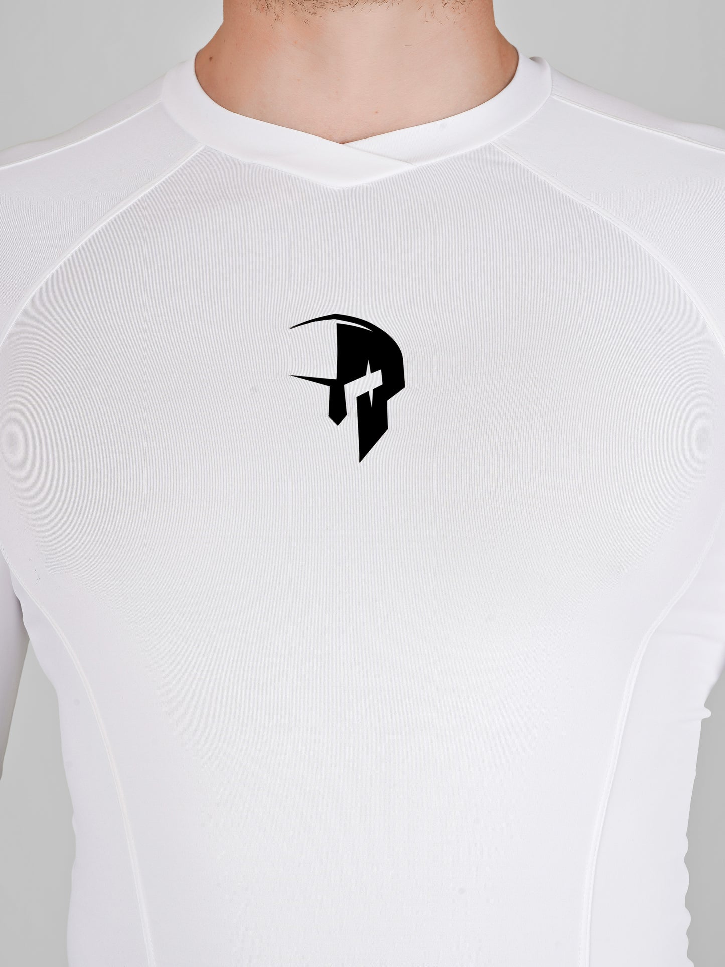 Creed Men's Full Sleeve Compression Top - Basic Solid White (Rash Guard)