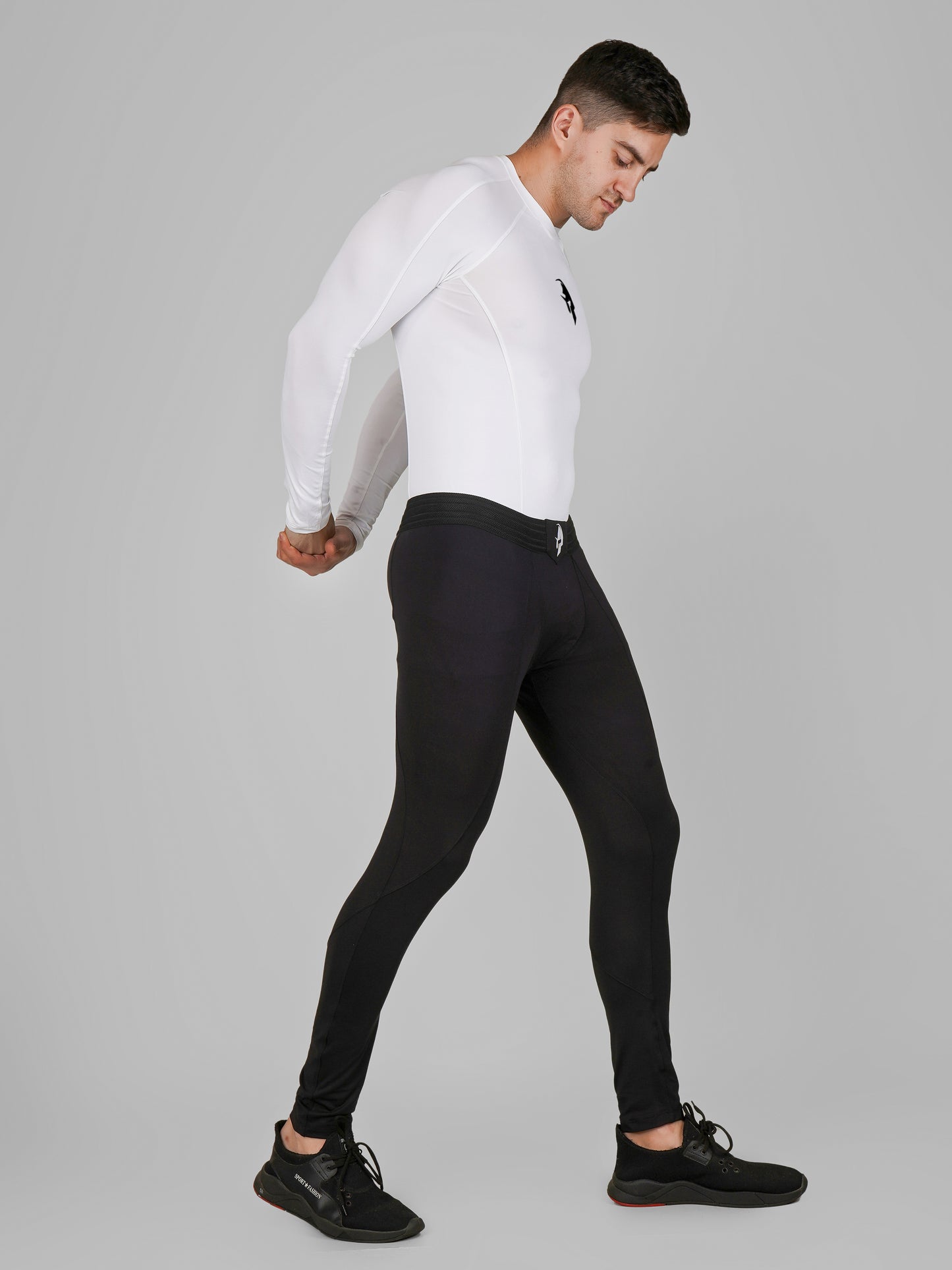 Creed Men's Full Sleeve Compression Top - Basic Solid White (Rash Guard)