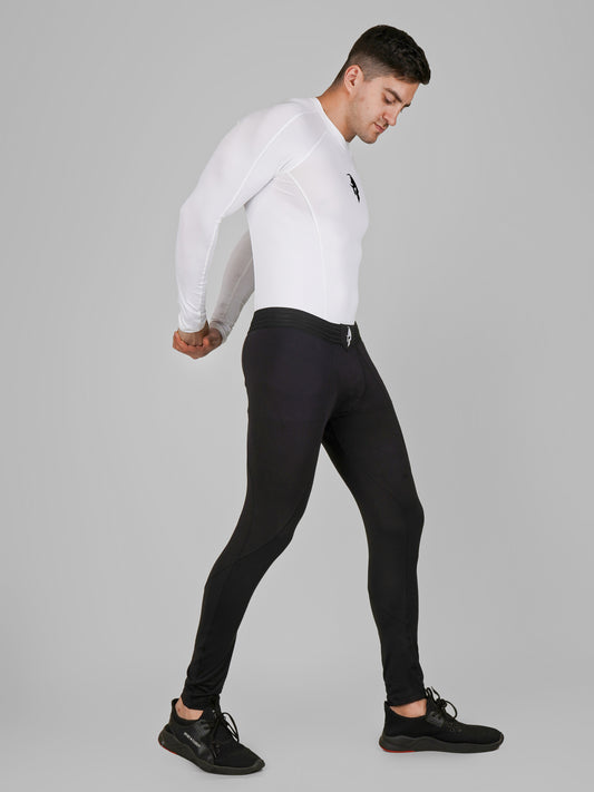 Creed Men's Full Sleeve Compression Top - Basic Solid White (Rash Guard)