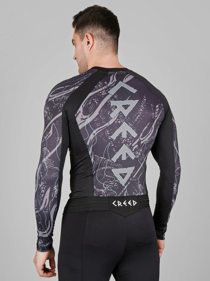 Creed Men's Full Sleeve Compression Top - Leviathan Design (Rash Guard)