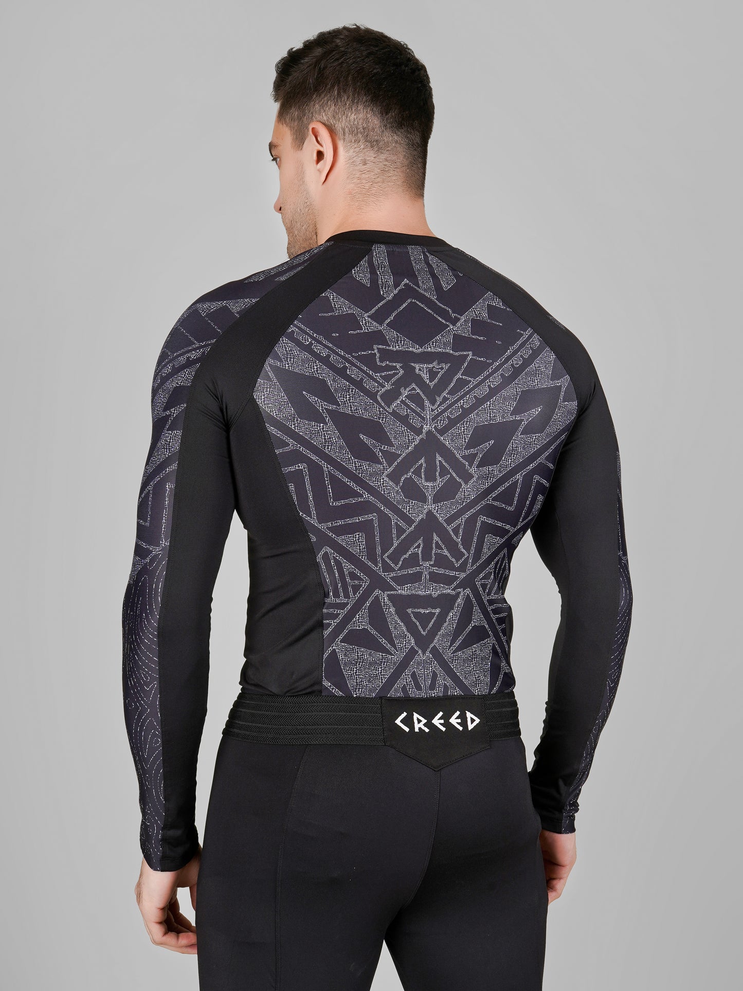 Creed Men's Full Sleeve Compression Top - TĀ MOKO Design (Rash Guard)
