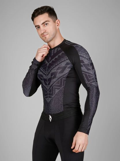 Creed Men's Full Sleeve Compression Top - TĀ MOKO Design (Rash Guard)