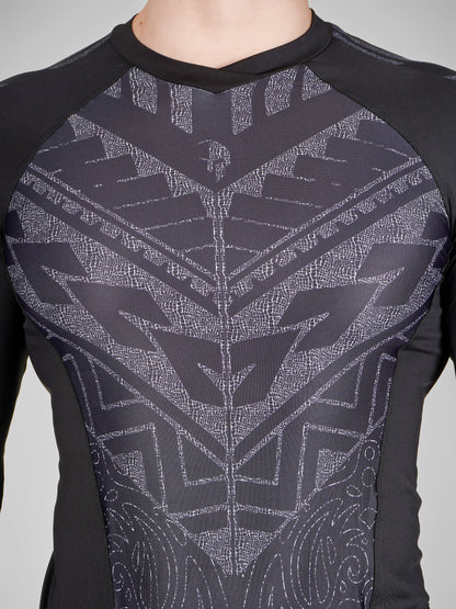 Creed Men's Full Sleeve Compression Top - TĀ MOKO Design (Rash Guard)