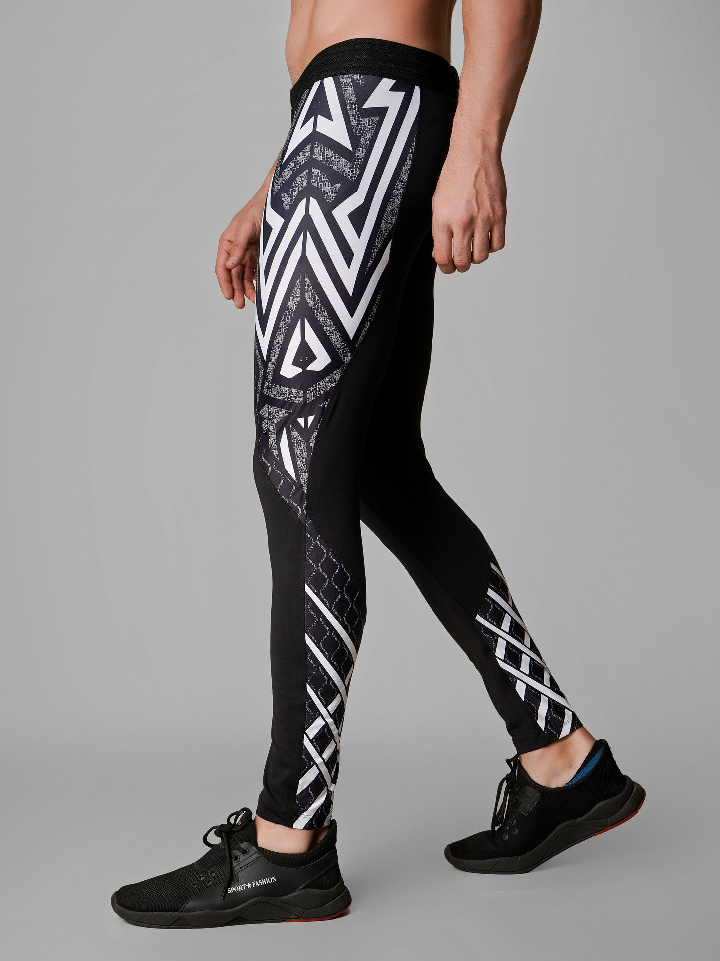 Creed Men's Compression Pants - Tribal Warrior Design (Rash Guard)