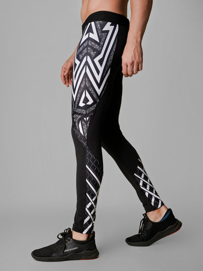 Creed Men's Compression Pants - Tribal Warrior Design (Rash Guard)