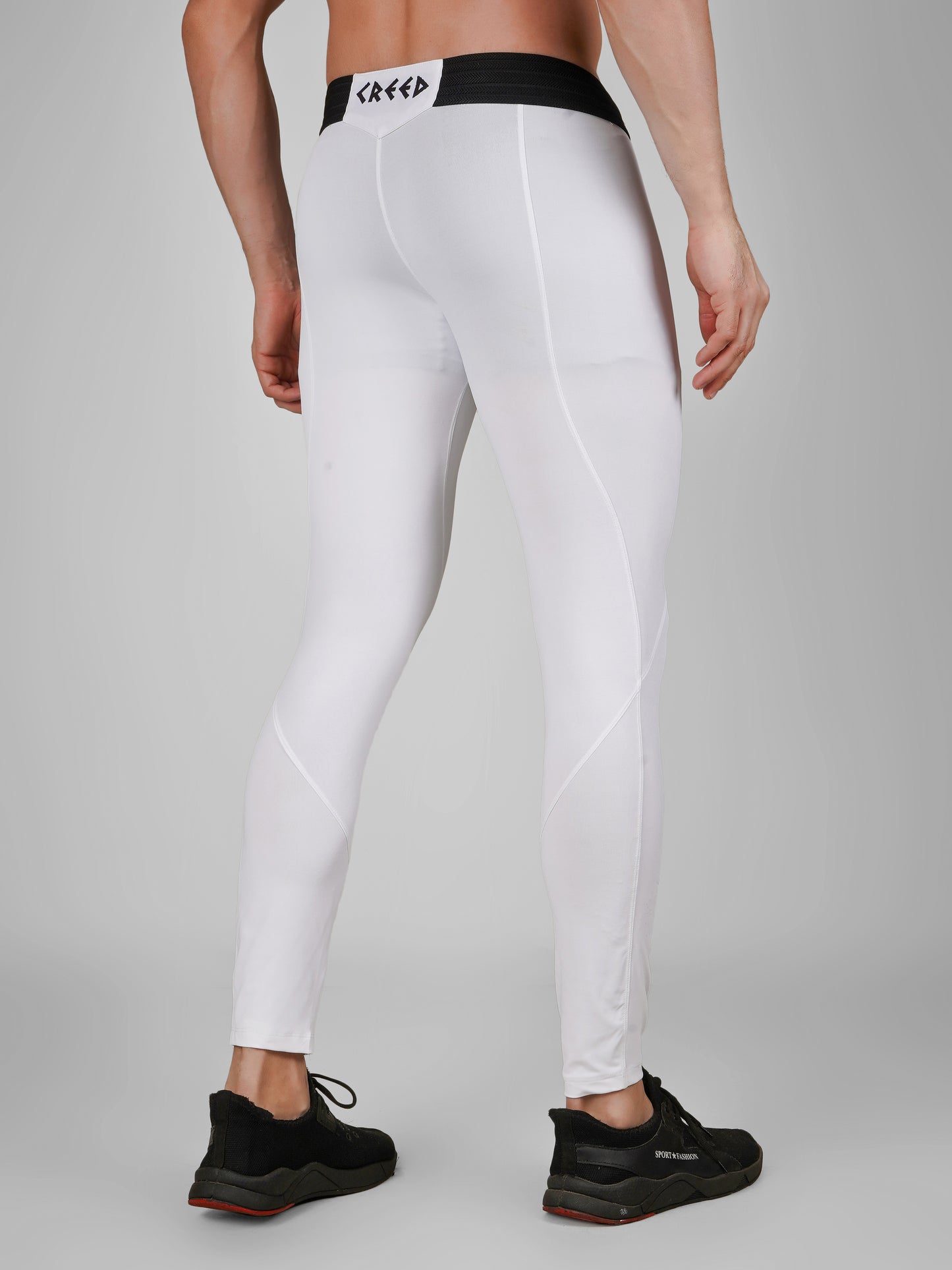 Creed Men's Compression Pants - Basic Solid White (Rash Guard)