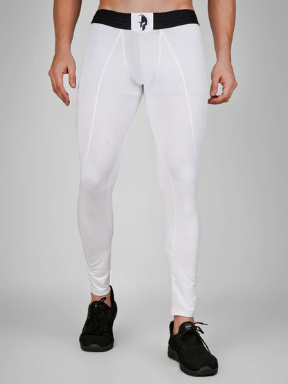 Creed Men's Compression Pants - Basic Solid White (Rash Guard)