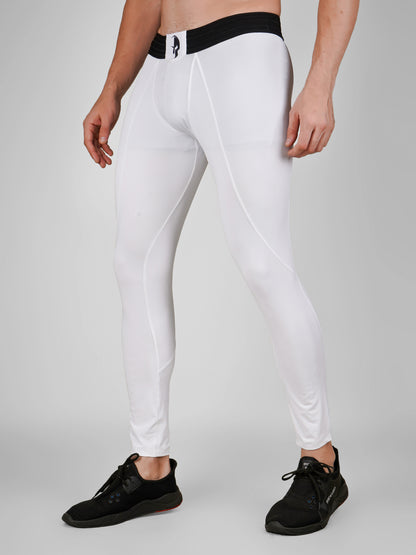 Creed Men's Compression Pants - Basic Solid White (Rash Guard)