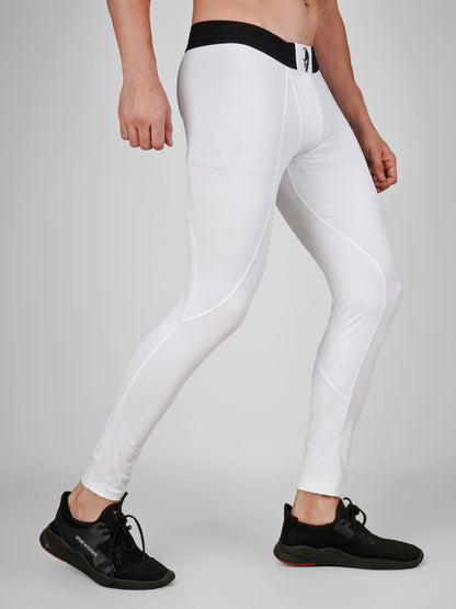 Creed Men's Compression Pants - Basic Solid White (Rash Guard)
