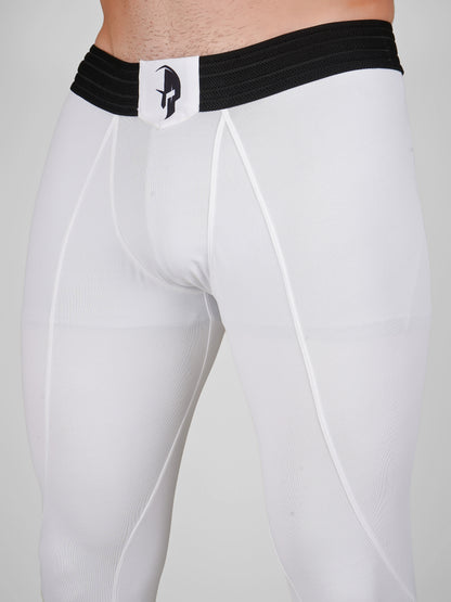 Creed Men's Compression Pants - Basic Solid White (Rash Guard)