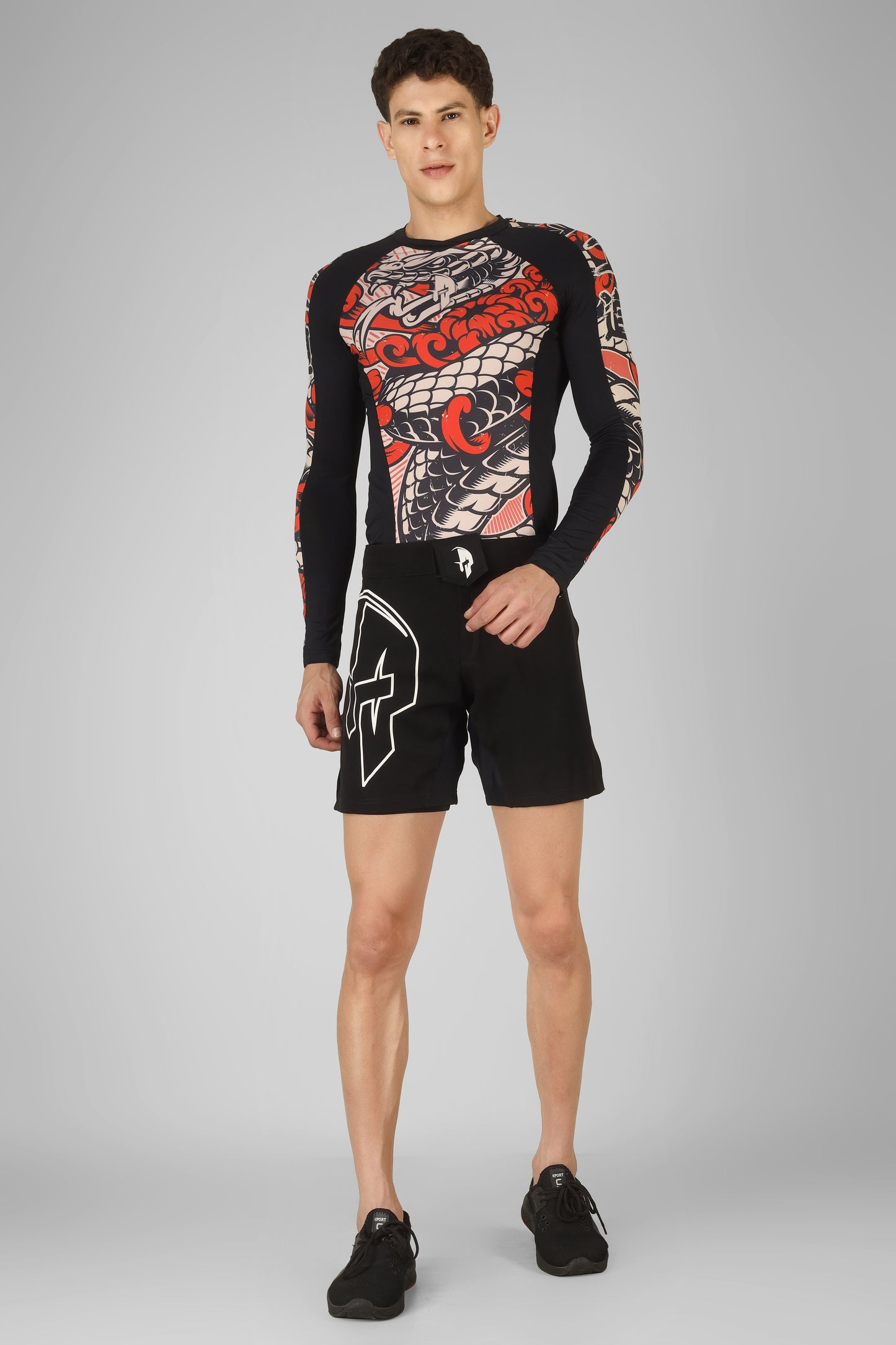 Creed Men's Full Sleeve Compression Top -Bushido Design (Rash Guard)