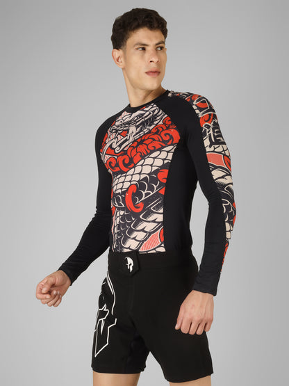 Creed Men's Full Sleeve Compression Top -Bushido Design (Rash Guard)
