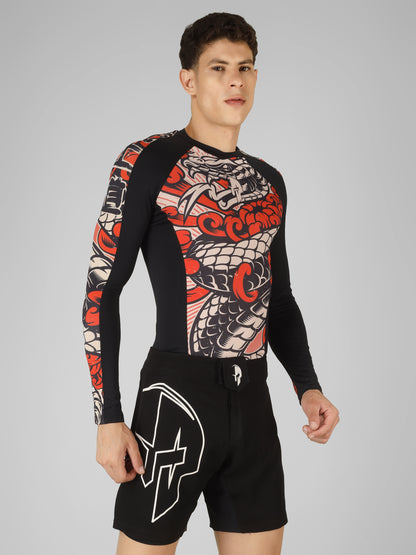 Creed Men's Full Sleeve Compression Top -Bushido Design (Rash Guard)