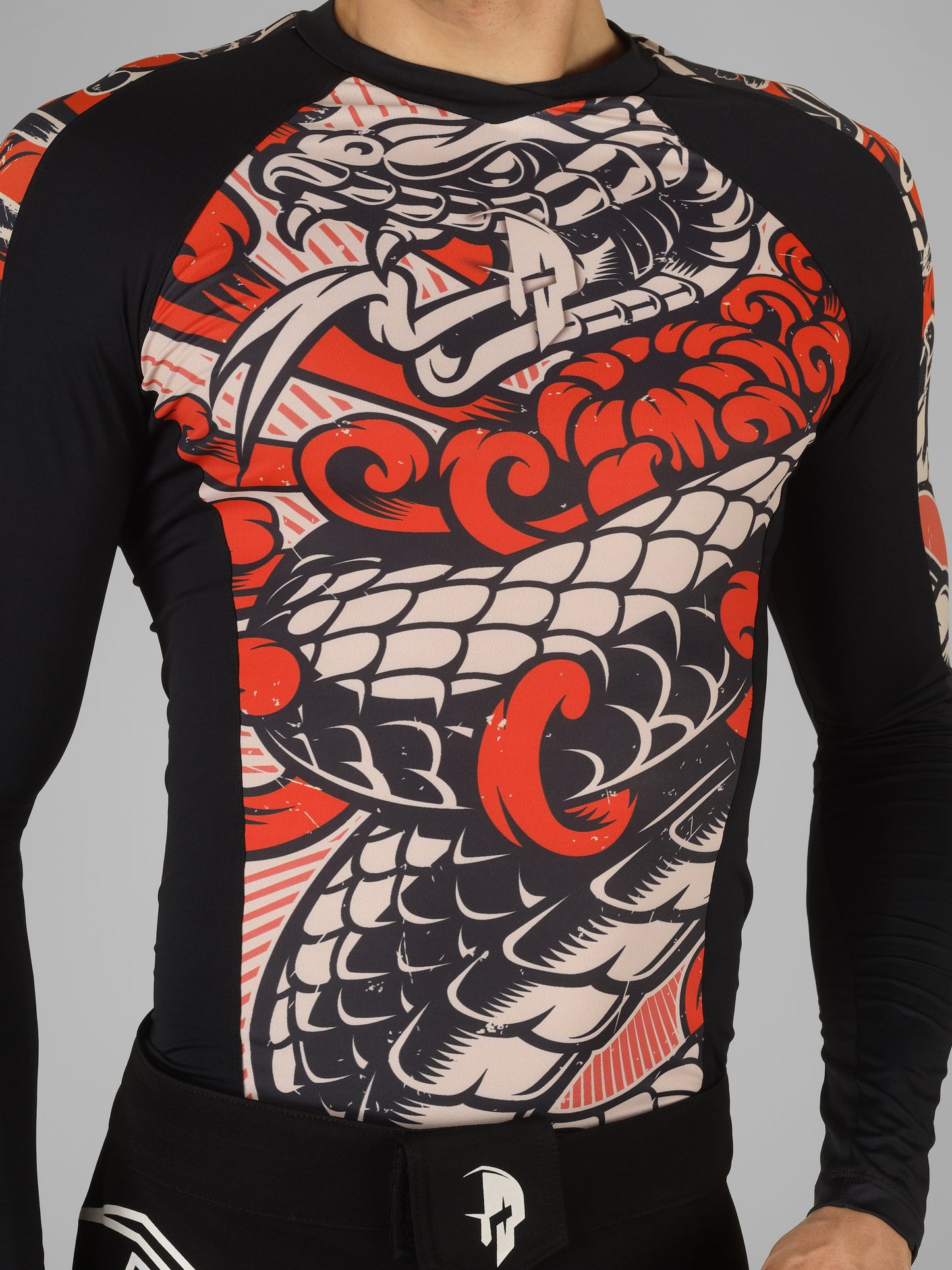 Creed Men's Full Sleeve Compression Top -Bushido Design (Rash Guard)