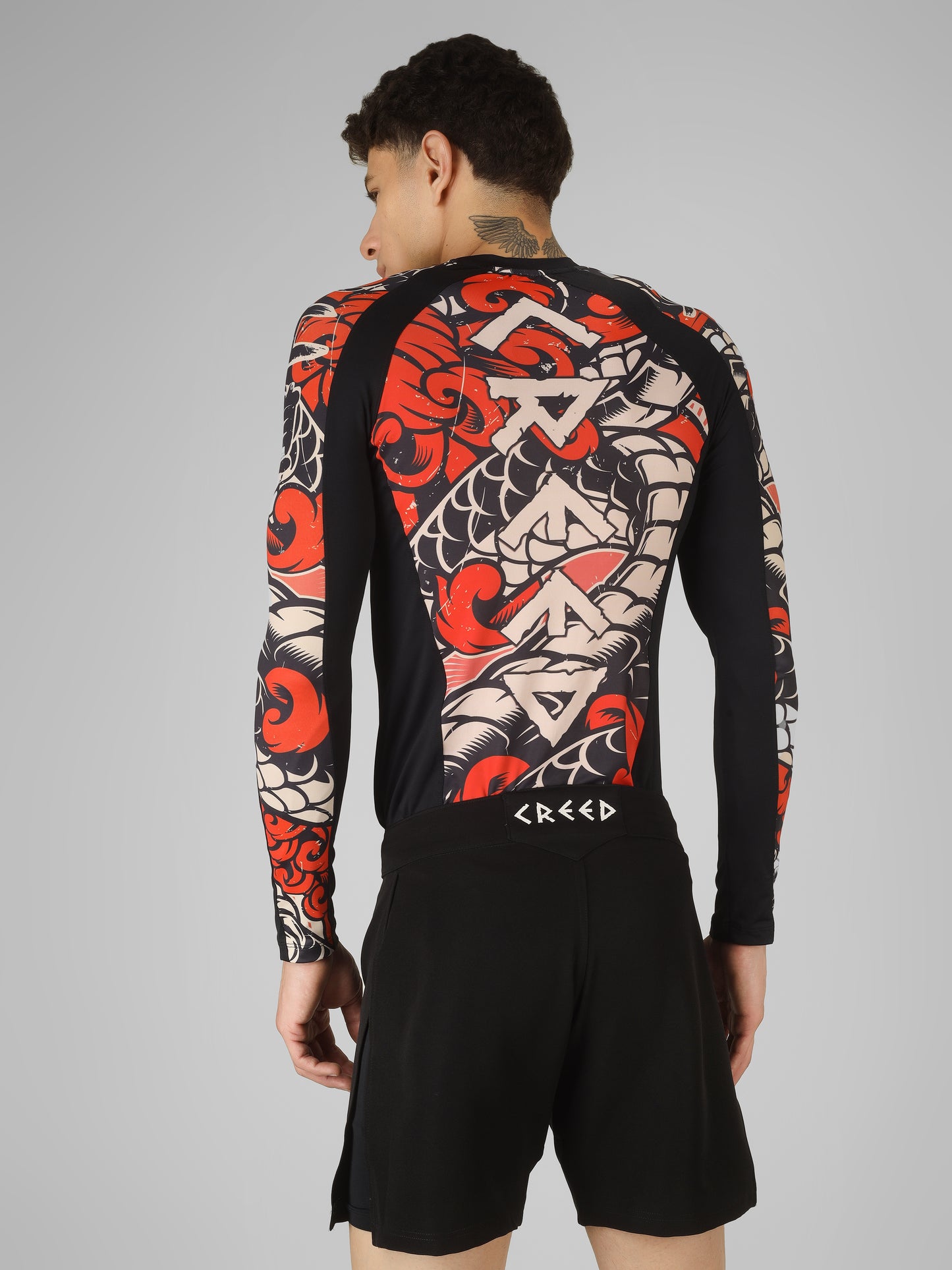 Creed Men's Full Sleeve Compression Top -Bushido Design (Rash Guard)
