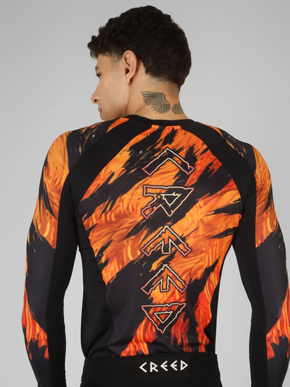 Creed Men's Full Sleeve Compression Top -Sher khan Design (Rash Guard)