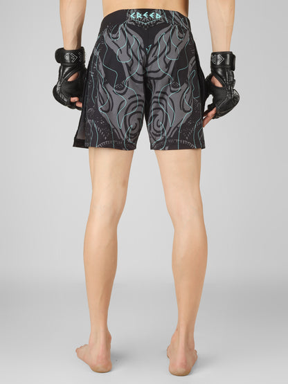 Creed Spartan Fight Shorts - Leviathan Design ( MMA, MUAY THAI, KICK BOXING, BOXING, BJJ )