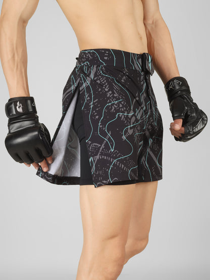 Creed Spartan Fight Shorts - Leviathan Design ( MMA, MUAY THAI, KICK BOXING, BOXING, BJJ )