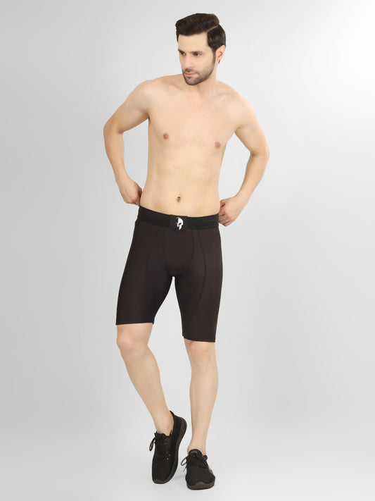 Creed Men's Compression Shorts - Basic Solid Black