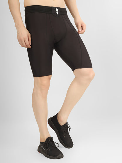 Creed Men's Compression Shorts - Basic Solid Black (Rash Guard)
