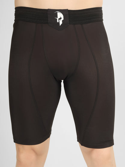 Creed Men's Compression Shorts - Basic Solid Black (Rash Guard)