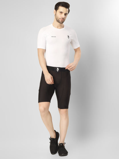 Creed Men's Short Sleeve Compression Top - Basic Solid White (Rash Guard)