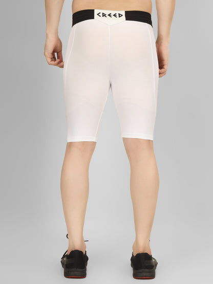 Creed Men's Compression Short - Basic Solid White (Rash Guard)