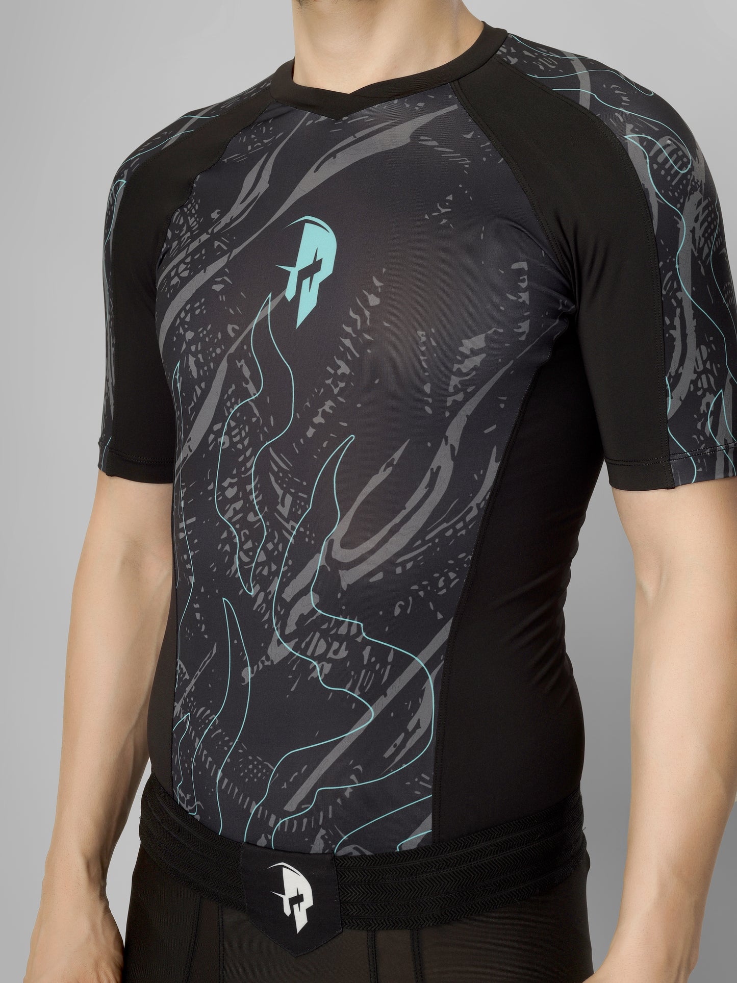 Creed Men's Short Sleeve Compression Top - Leviathan Design (Rash Guard)