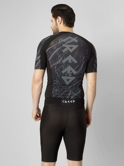 Creed Men's Short Sleeve Compression Top - Leviathan Design (Rash Guard)