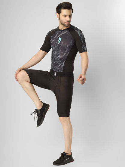 Creed Men's Short Sleeve Compression Top - Leviathan Design (Rash Guard)