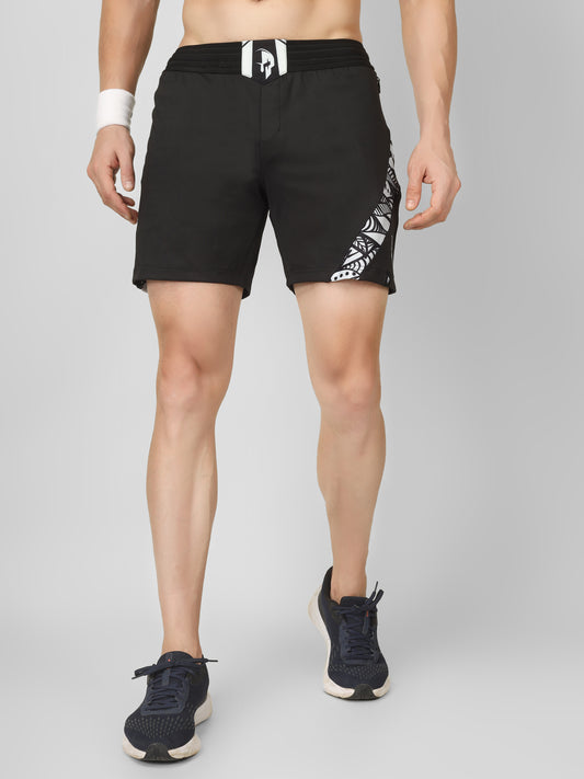 Leo Training Shorts – Twin Eagles (Black/White)