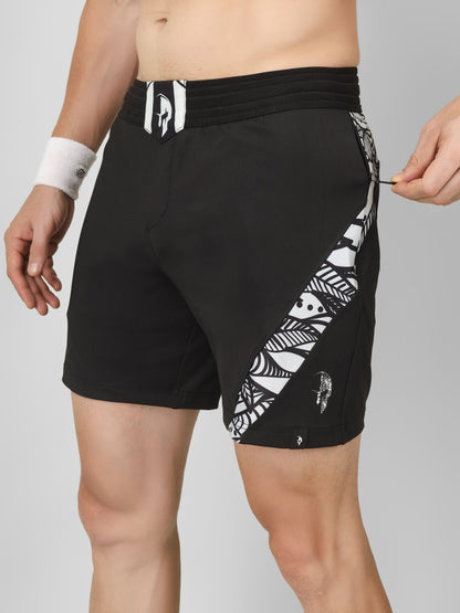 Leo Training Shorts – Twin Eagles (Black/White)