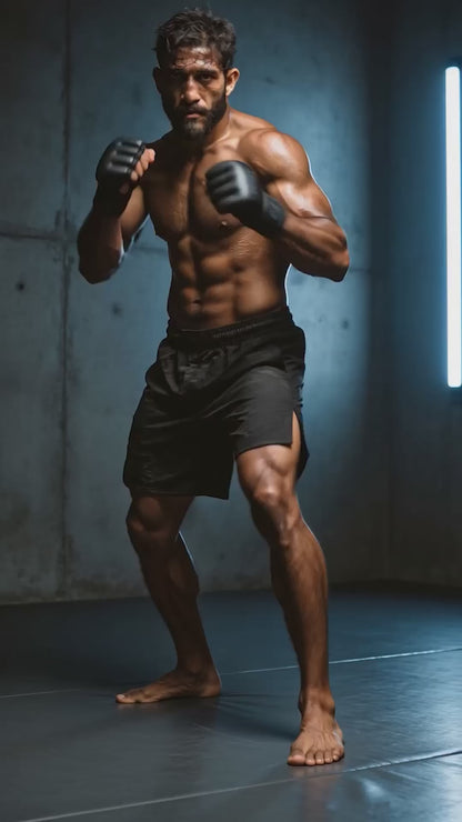 Creed Spartan Fight Shorts - Leviathan Design ( MMA, MUAY THAI, KICK BOXING, BOXING, BJJ )